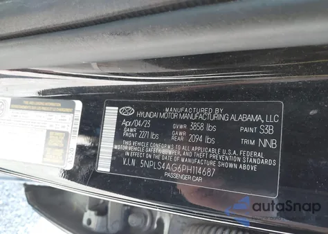 2023 Hyundai Elantra Sel из США, поврежденный, VIN 5NPLS4AG6PH114687
